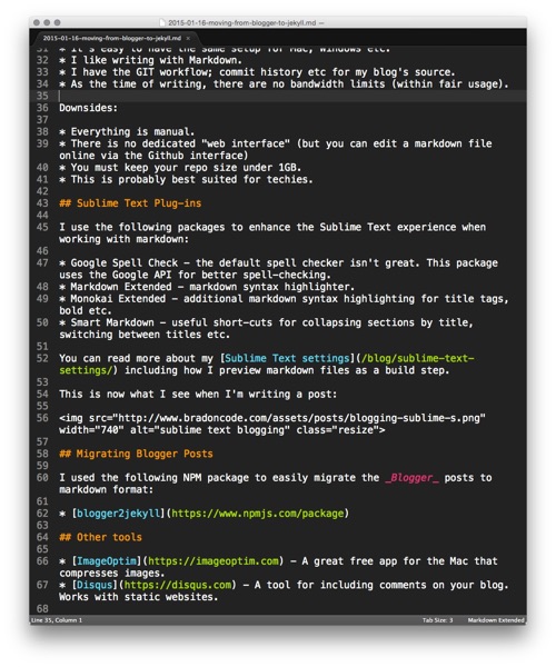 sublime text blogging